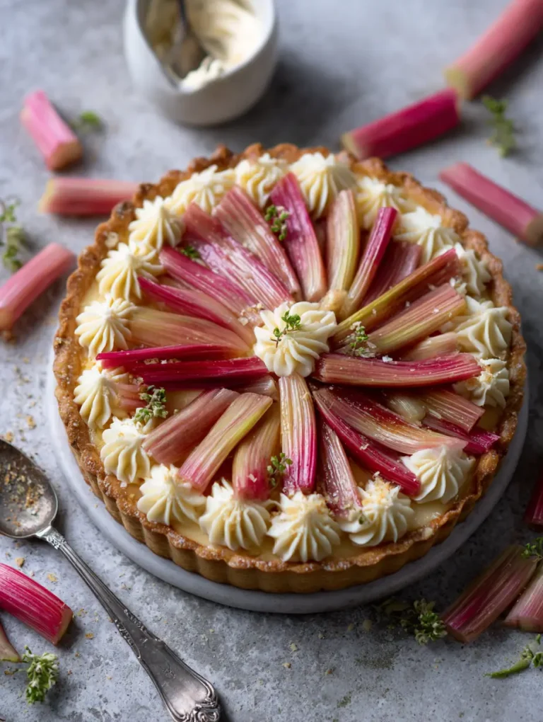 Rhabarber Tarte mit Mandelcreme – Rhabarber Frangipane Tarte Rezepte
