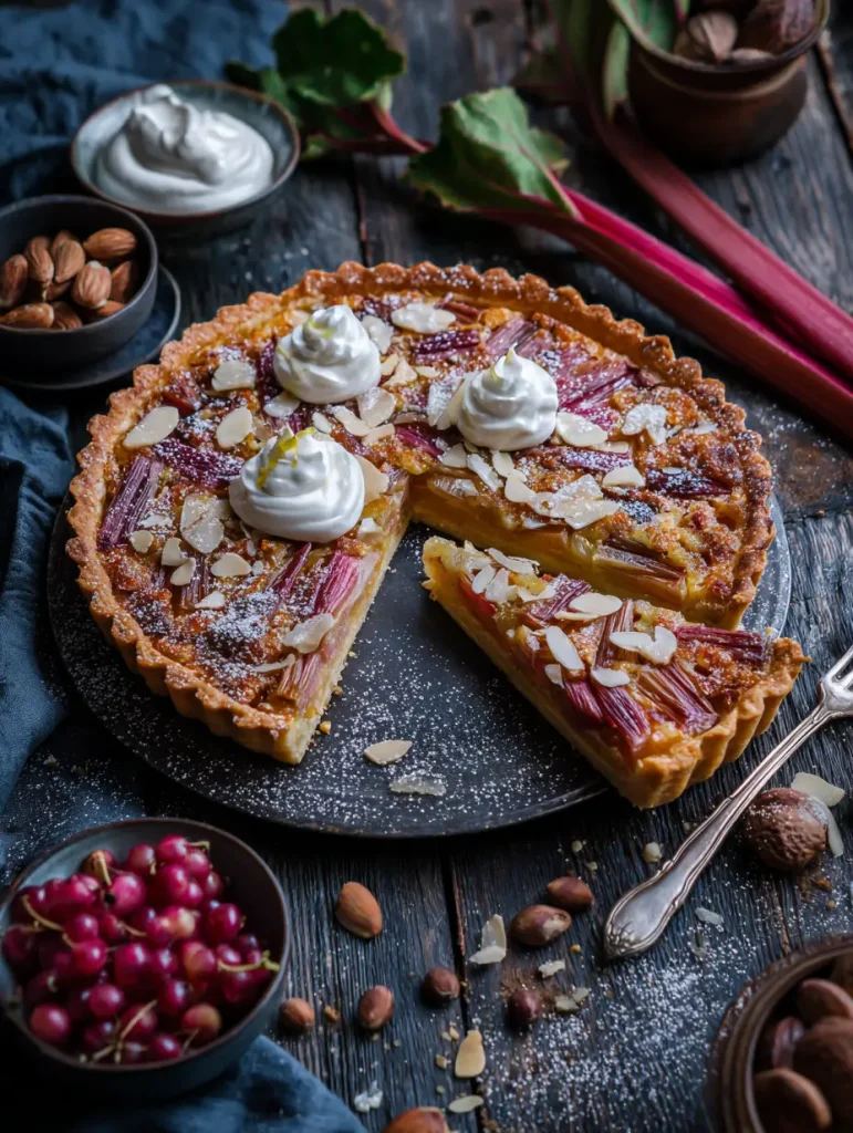 Rhabarber Tarte mit Mandelcreme Rhabarber Frangipane Tarte