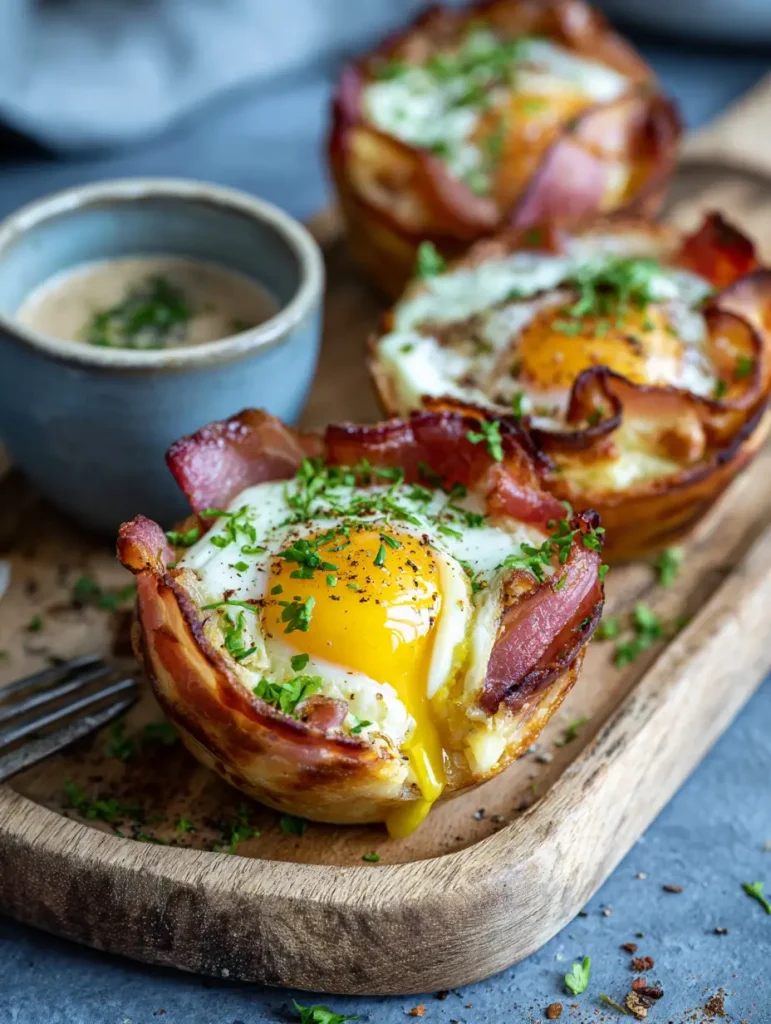 SCHRITT 2 Frühstücksmuffin mit Ei und Speck
