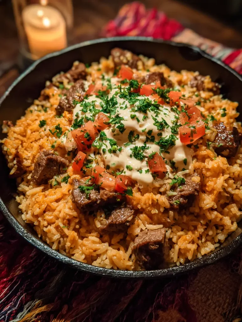 Steak Queso Rice