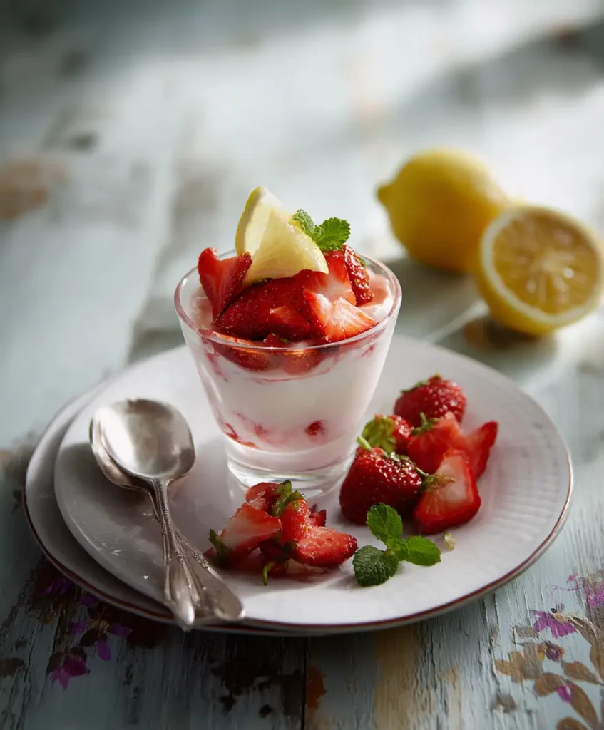 Softeis zum Frühstück mit Erdbeerlimonade