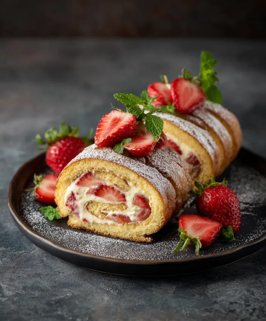 Verlockende Erdbeerkuchen-Käsekuchen Röllchen