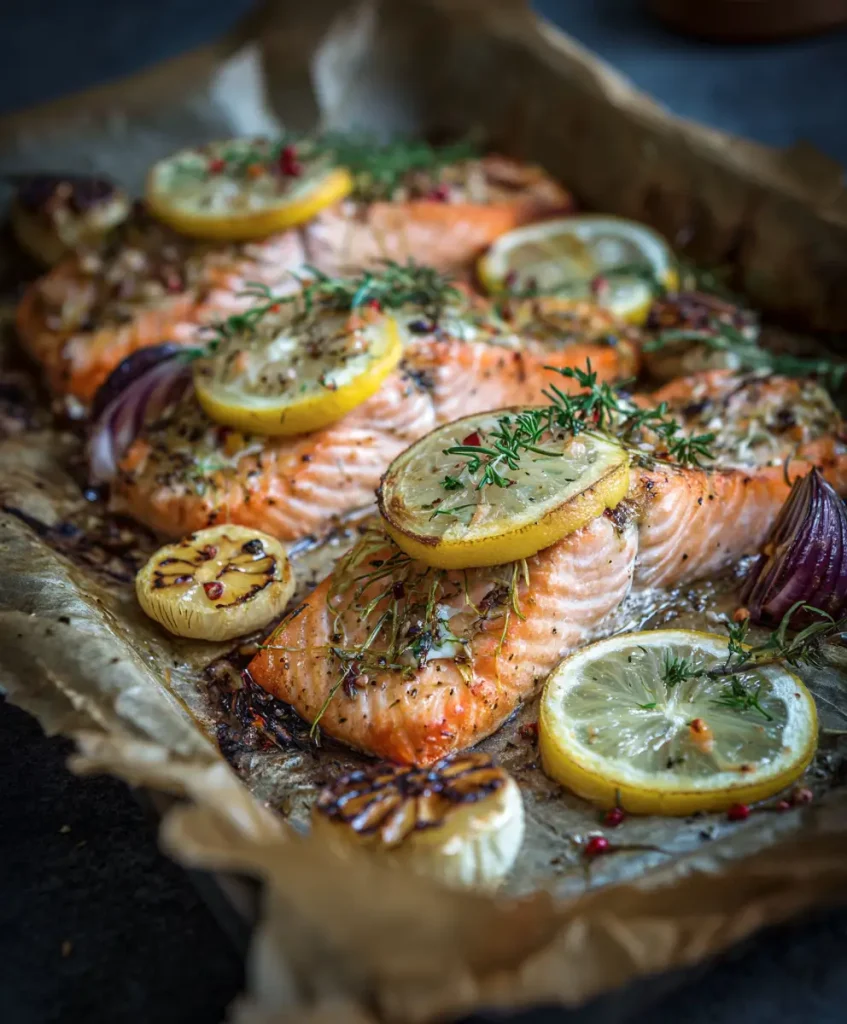 Zitronen Lachs aus dem Ofen